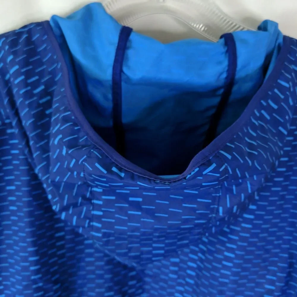 Nike Tech Windrunner Full Zip Jacket Men Size XL Hooded Digital Print Blue